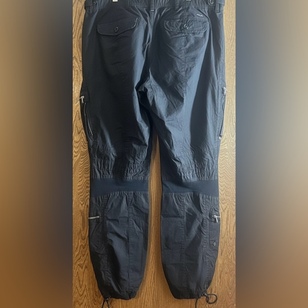 RLX Ralph Lauren Men’s Black Moto Pants – 40 x 32 Straight Fit, Zip Pockets